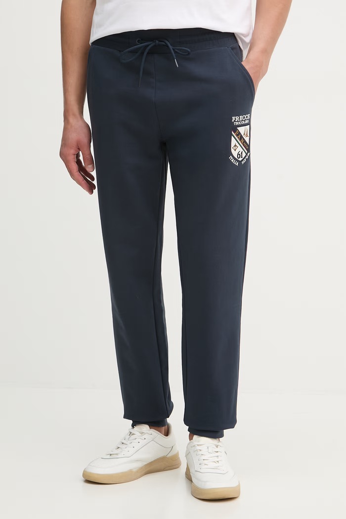 Aeronautica Militare spodnie dresowe dzianina granatowy PF1021UF00674