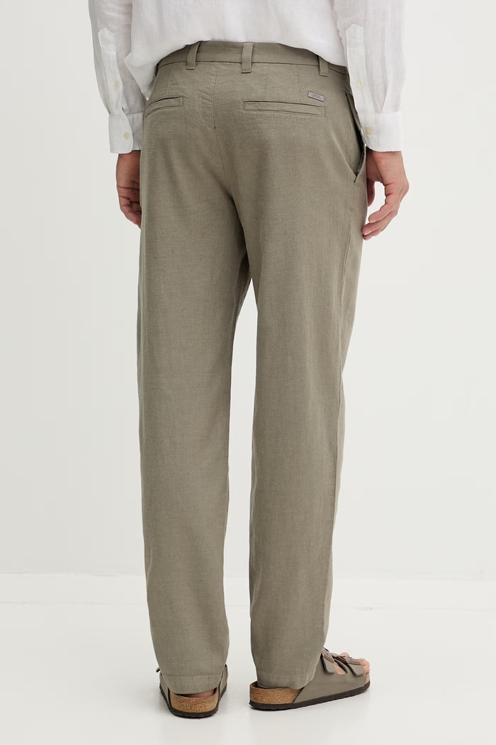 Oblečenie Armani Exchange nohavice pánske s prímesou ľanu XM002293.AF22842 zelená