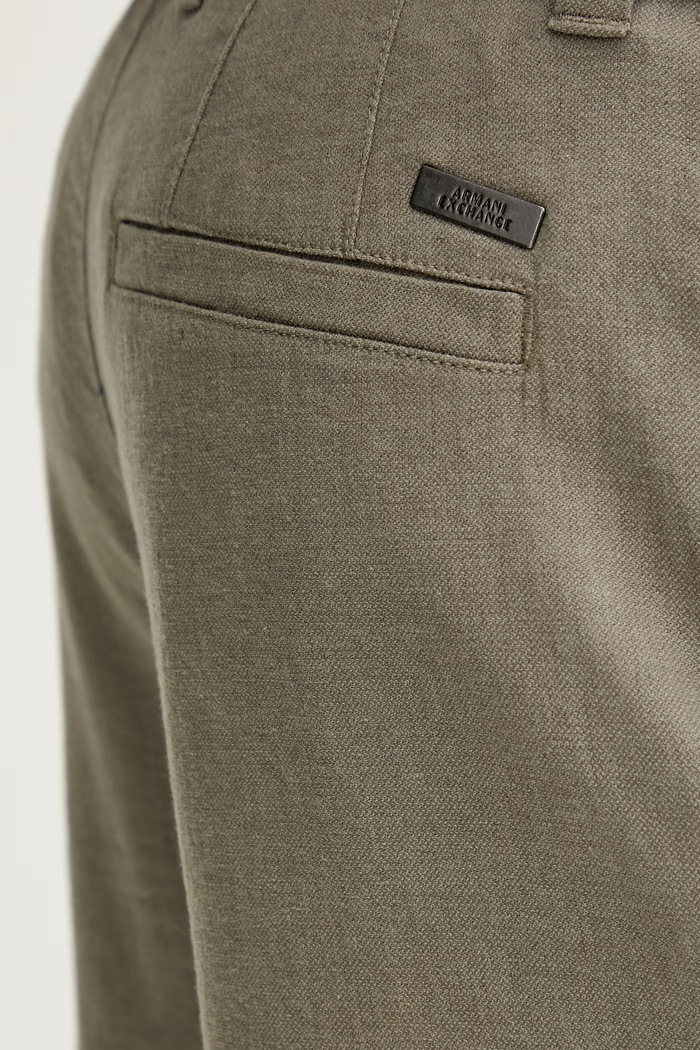 Armani Exchange nohavice pánske s prímesou ľanu zelená XM002293.AF22842