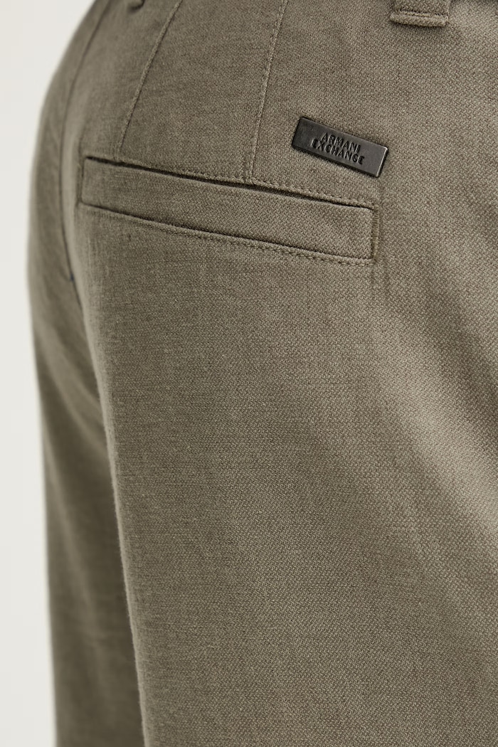 Armani Exchange nohavice pánske s prímesou ľanu zelená XM002293.AF22842