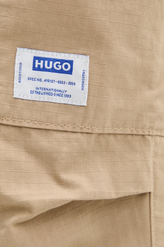 Bavlněné kalhoty Hugo Blue Gadic262D béžová 50559930