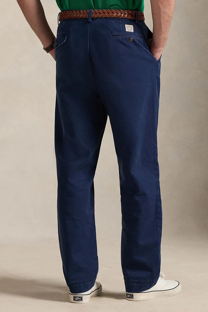 Памучен панталон Polo Ralph Lauren TWILL-WHITMAN 710850209020 тъмносин SS26