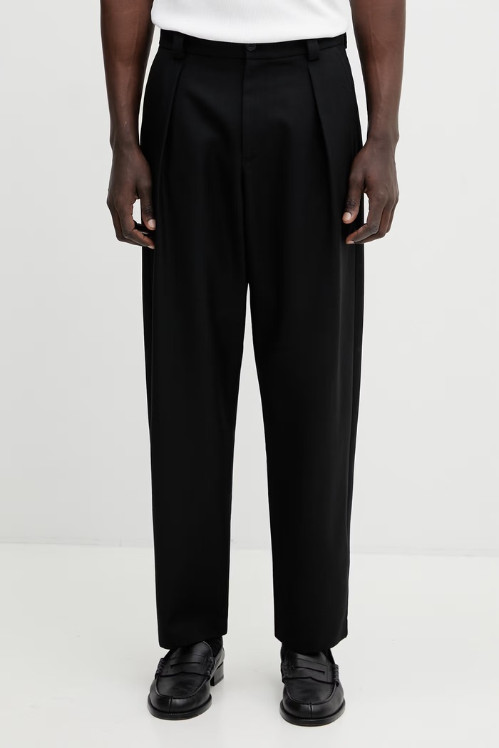 A.P.C. pantaloni con lana Renato dritto nero PSALP.H08428