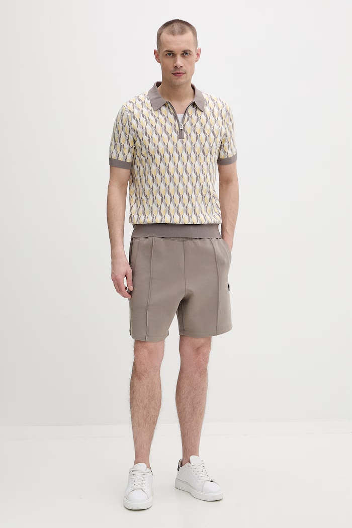 HUGO pantaloni scurți de trening pentru bărbați, din bumbac Dimacshort 50562844 bej SS26