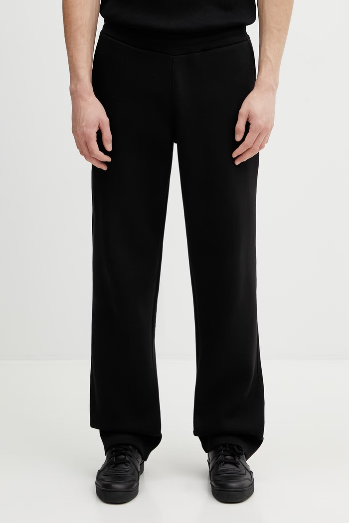 Daily Paper pantaloni de trening mono rib tricotaj negru 2422057