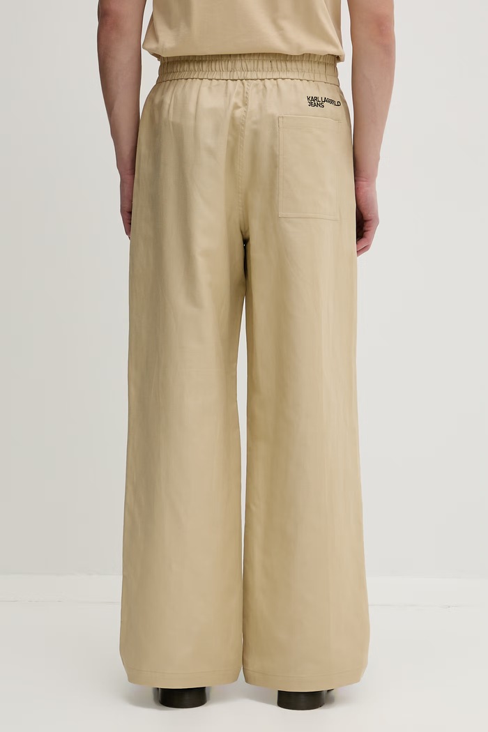 Oblečenie Karl Lagerfeld Jeans nohavice pánske s ľanom B2M10142 béžová