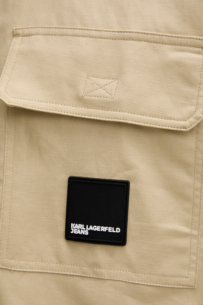 Karl Lagerfeld Jeans nohavice pánske s ľanom B2M10142 béžová