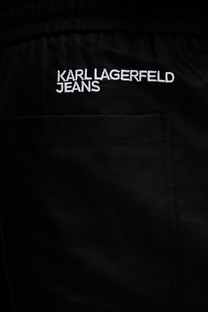 Karl Lagerfeld Jeans nohavice pánske s ľanom čierna B2M10142
