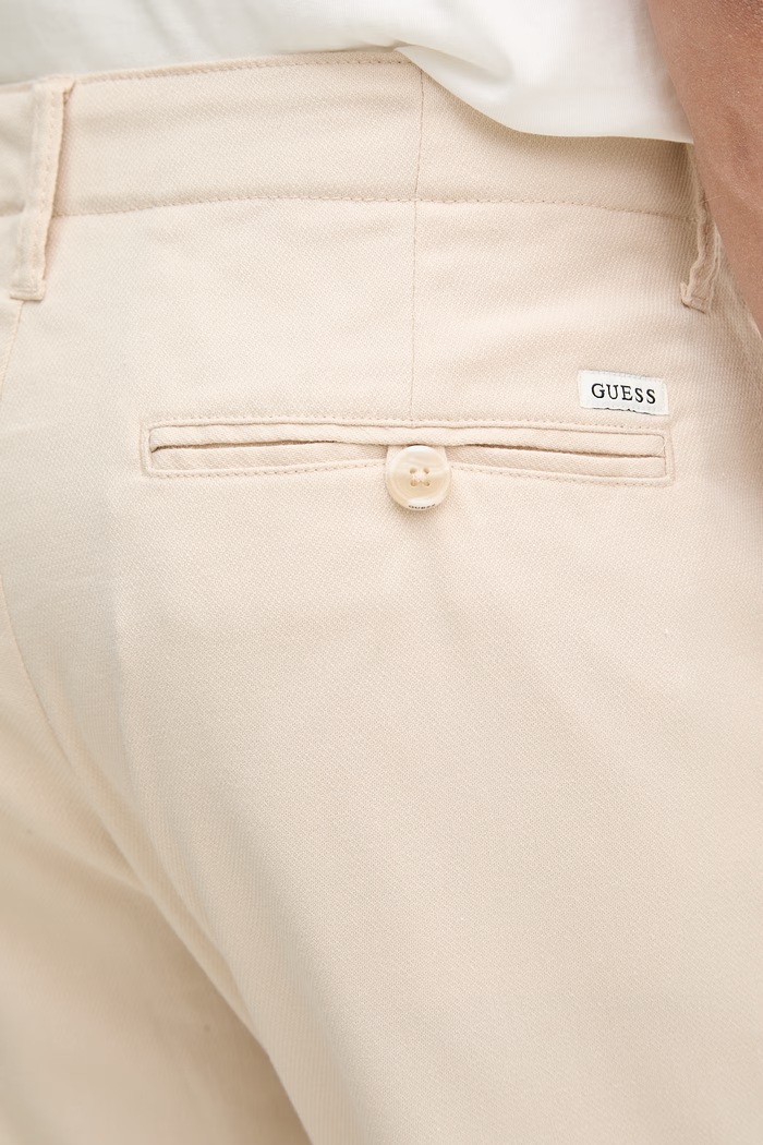 Guess παντελόνι ανδρικό με βαμβάκι PAOLO μπεζ M6GB14.W2023