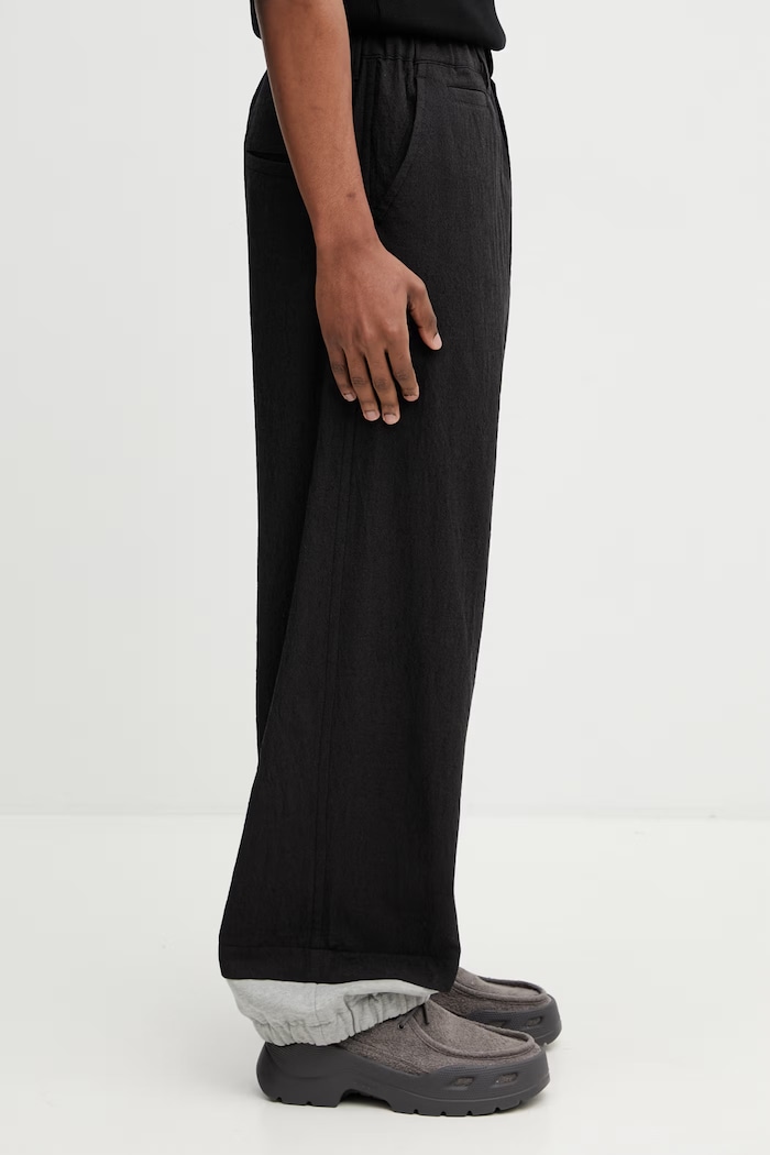 Maison MIHARA YASUHIRO pantaloni de lână pentru bărbați negru J16PT132