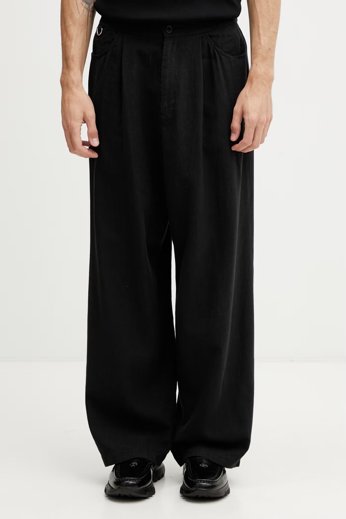 Undercover PANTS trousers with linen blend Men's black UP1F4502