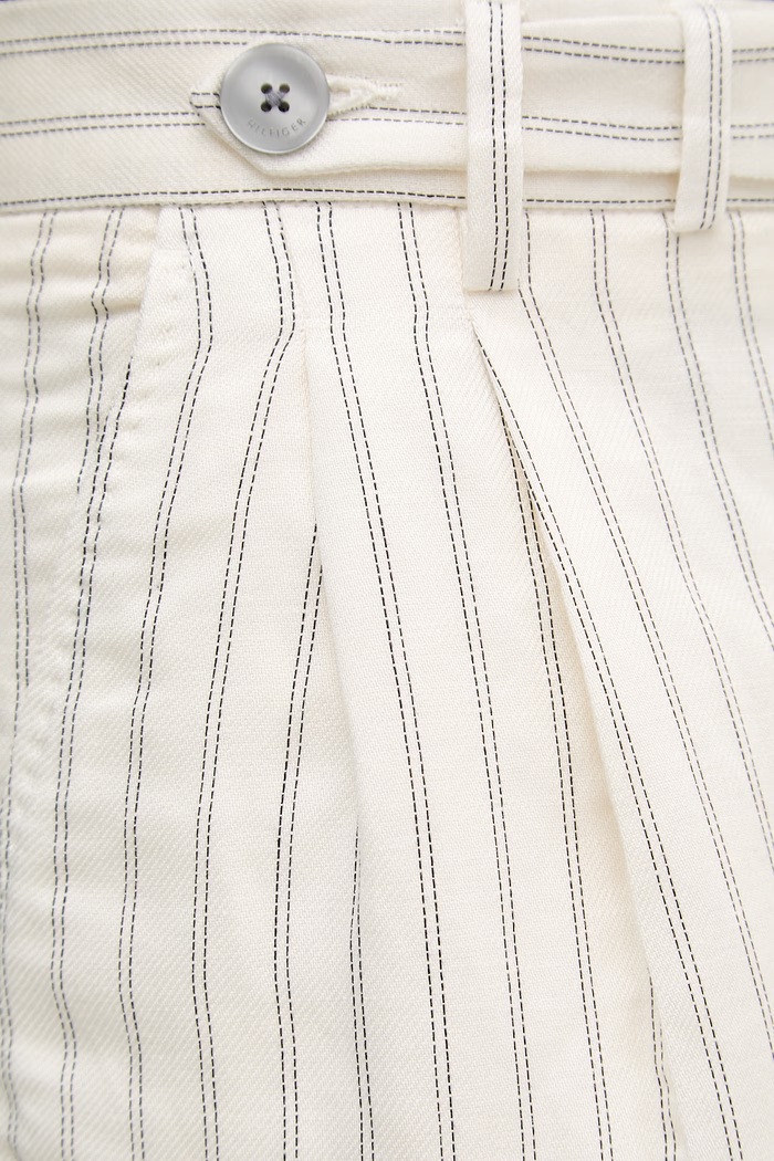 Tommy Hilfiger spodnie straight męskie z lnem NEW YORK MW0MW42709 beżowy