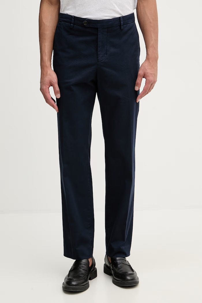 Tommy Hilfiger nohavice regular pánske bavlnené s elastanom tmavomodrá MW0MW42714