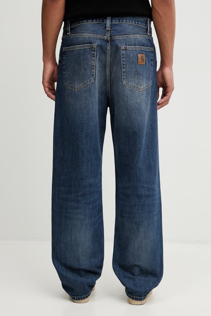 Odzież Carhartt WIP Aaron Pant jeansy tapered męskie I036728.014L niebieski