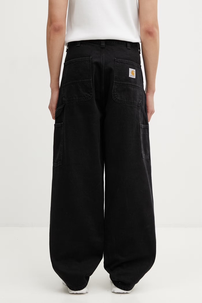 Ρούχα Carhartt WIP OG Double Knee Pant παντελόνι boyfriend βαμβακερό Ανδρικό I036733.8906 μαύρο