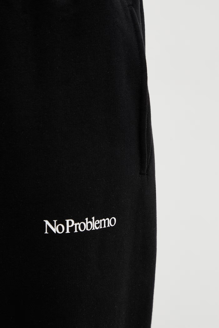 No Problemo Mini Problemo Straight donji dio trenirke od pamuka za muškarce crna NP3001005