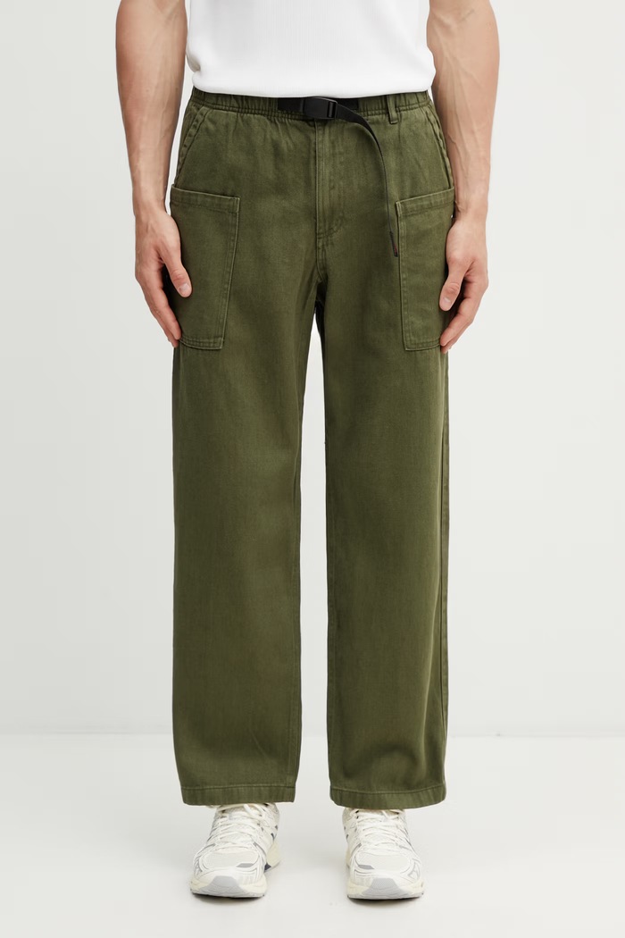 Gramicci HEMP RELAXED PANT штани boyfriend з бавовною чоловічі зелений G6SM.P005.