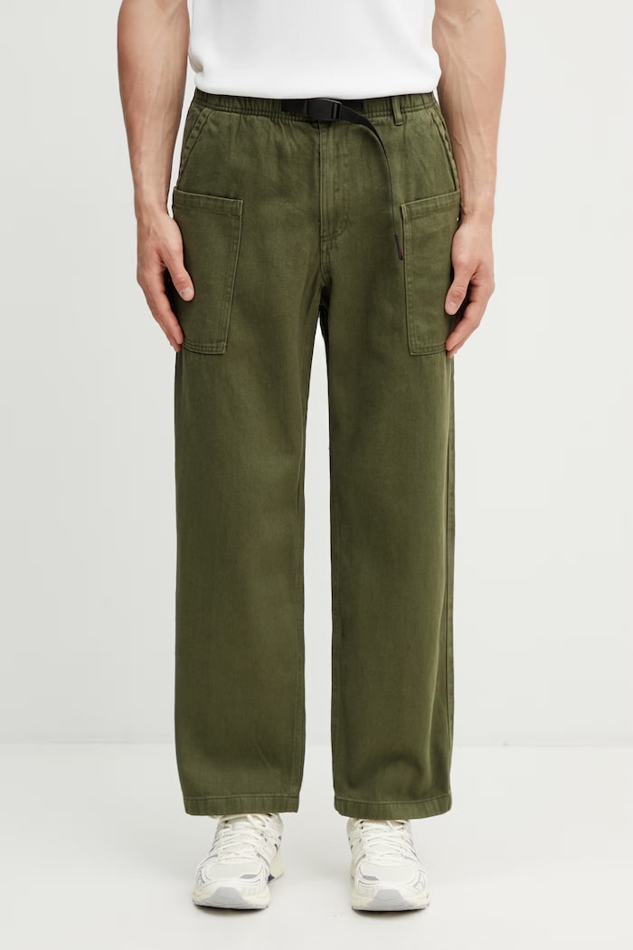 Gramicci HEMP RELAXED PANT штани boyfriend з бавовною чоловічі зелений G6SM.P005.