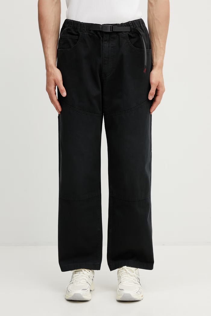 Gramicci TAOS CANVAS PANT pantaloni wide leg din bumbac pentru bărbați negru G6SM.P008.