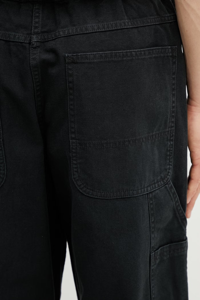 Gramicci TAOS CANVAS PANT pantaloni wide leg din bumbac pentru bărbați negru G6SM.P008.