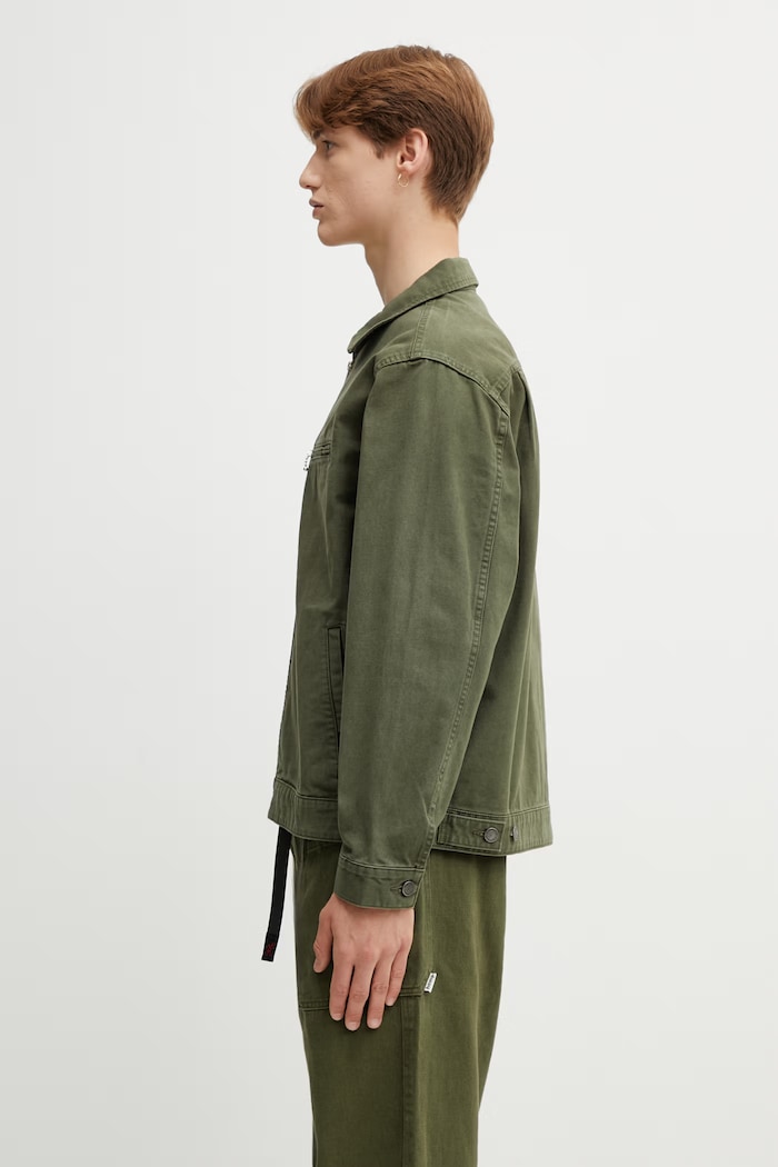Gramicci TAOS CANVAS JACKET geacă de tranziție pentru bărbați de bumbac G6SM.J009. verde SS26