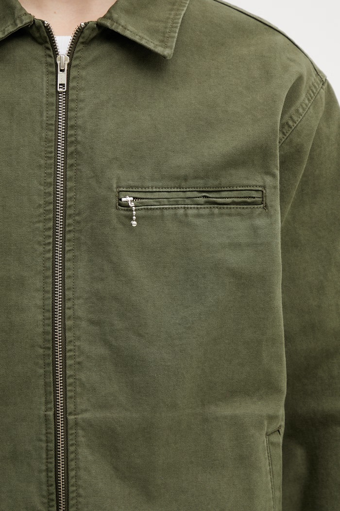 Gramicci TAOS CANVAS JACKET geacă de tranziție pentru bărbați de bumbac verde G6SM.J009.