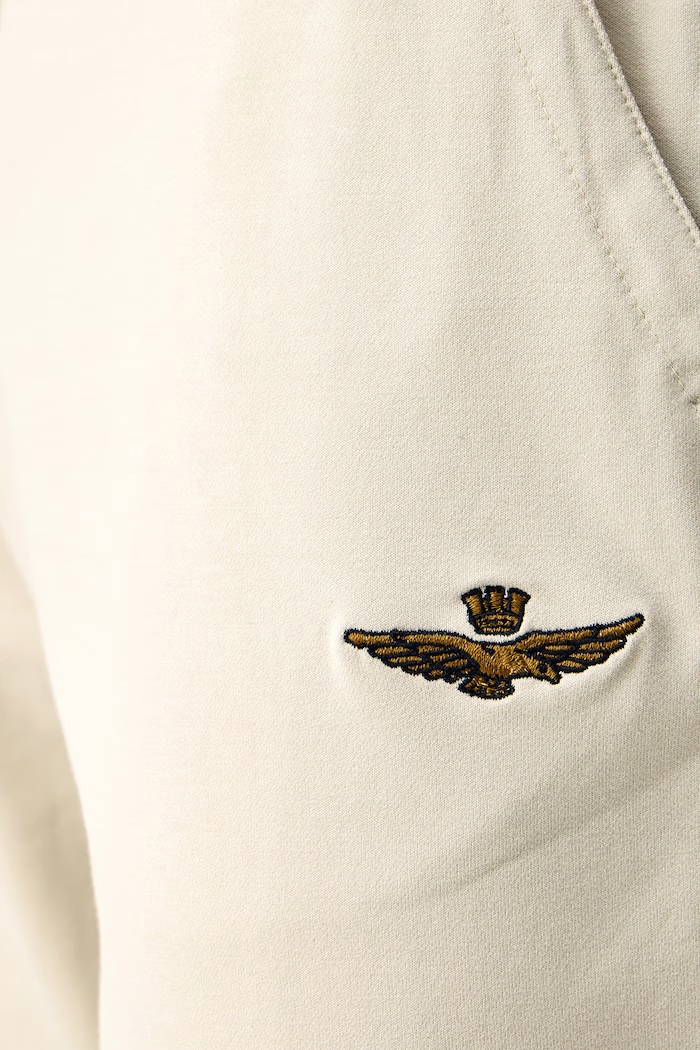 Férfi melegítő pamut elasztánnal Aeronautica Militare PF1025UF00674 bézs
