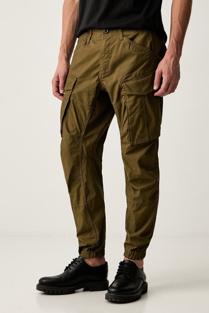 G-Star spodnie męskie bawełniane Cargo 3d regular tapered cuffed zielony D24735.D929