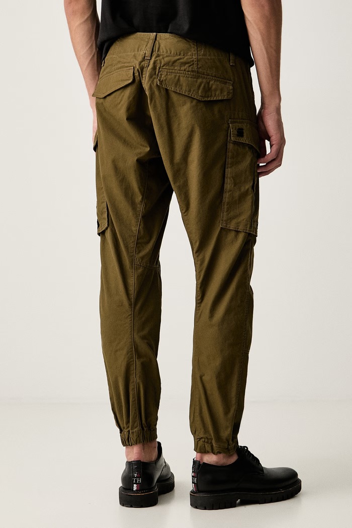 Odzież G-Star spodnie męskie bawełniane Cargo 3d regular tapered cuffed D24735.D929 zielony