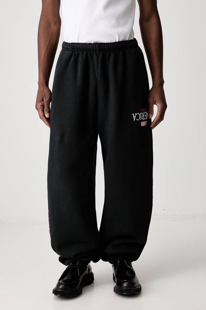 Willy Chavarria Pantaloni da tuta in cotone da uomo nero WCJSY0242.001