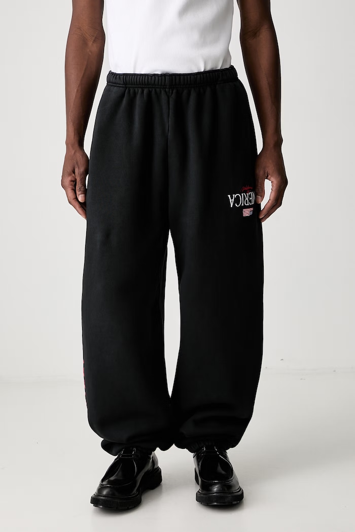Willy Chavarria Pantaloni da tuta in cotone da uomo nero WCJSY0242.001