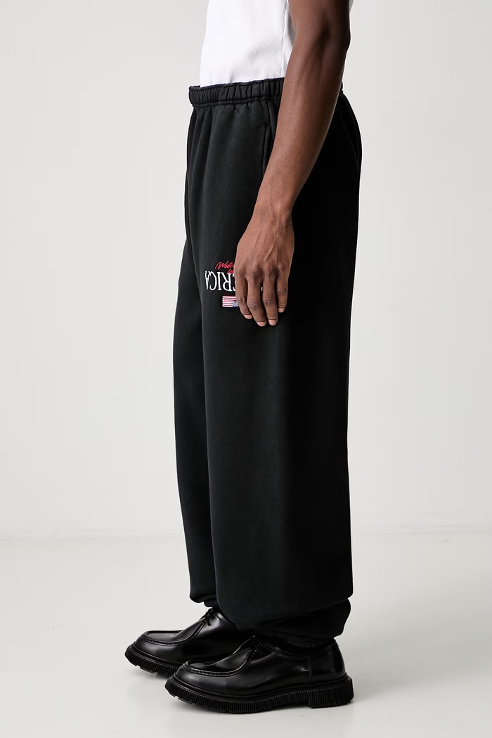 Pantaloni da tuta in cotone da uomo Willy Chavarria WCJSY0242.001 nero