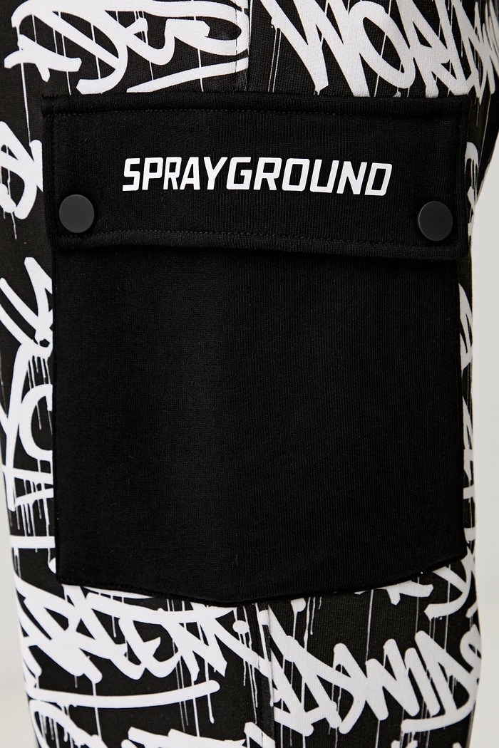 Sprayground spodnie dresowe męskie bawełniane czarny SP615TAG