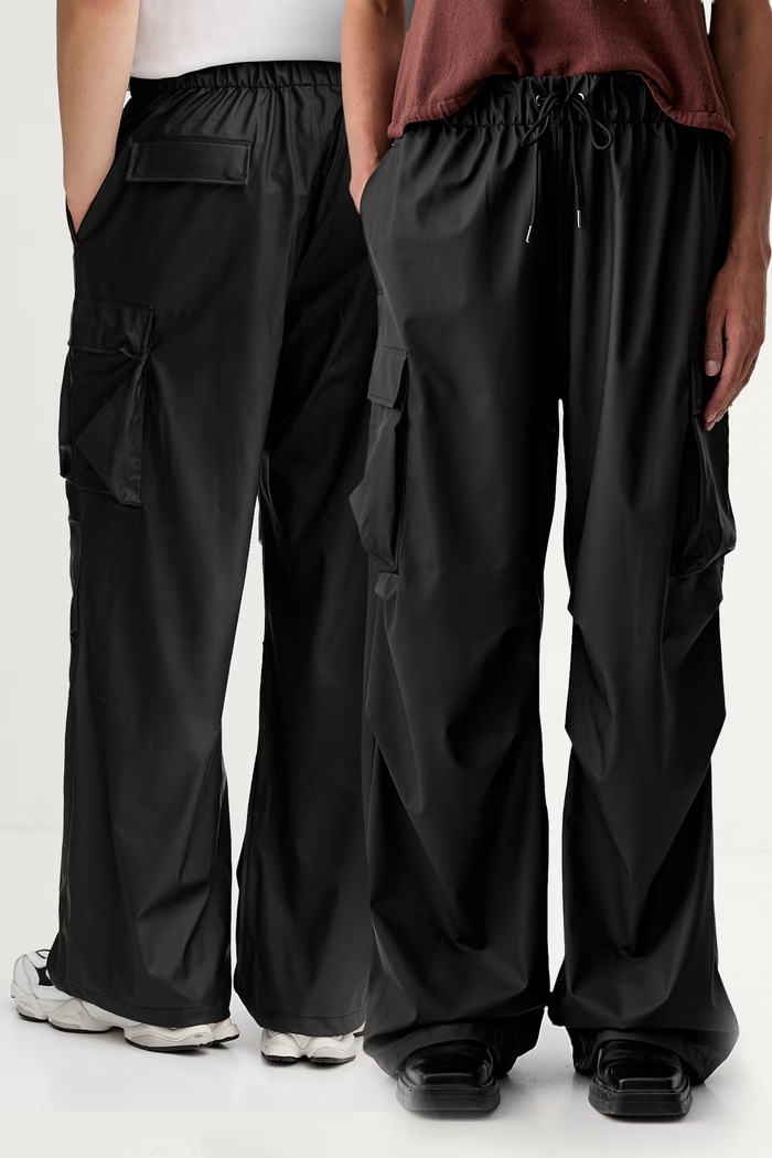Rains spodnie dresowe 18310 Pocket Rain Pants Wide W3 tkanina czarny 18310.01