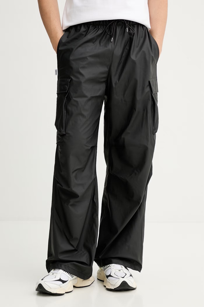 Rains spodnie dresowe 18310 Pocket Rain Pants Wide W3 tkanina czarny 18310.01