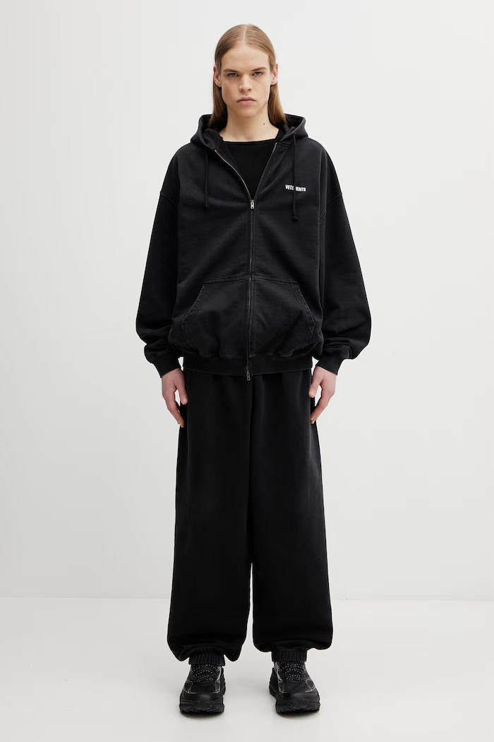 VETEMENTS spodnie dresowe bawełniane Biker Cross Logo ME76SP160B