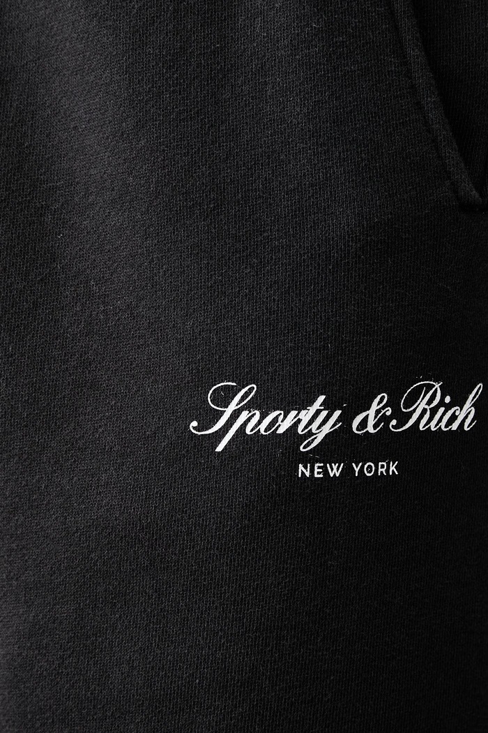 Sporty & Rich Signature NY spodnie dresowe bawełniane damskie PA07071329BA02 czarny