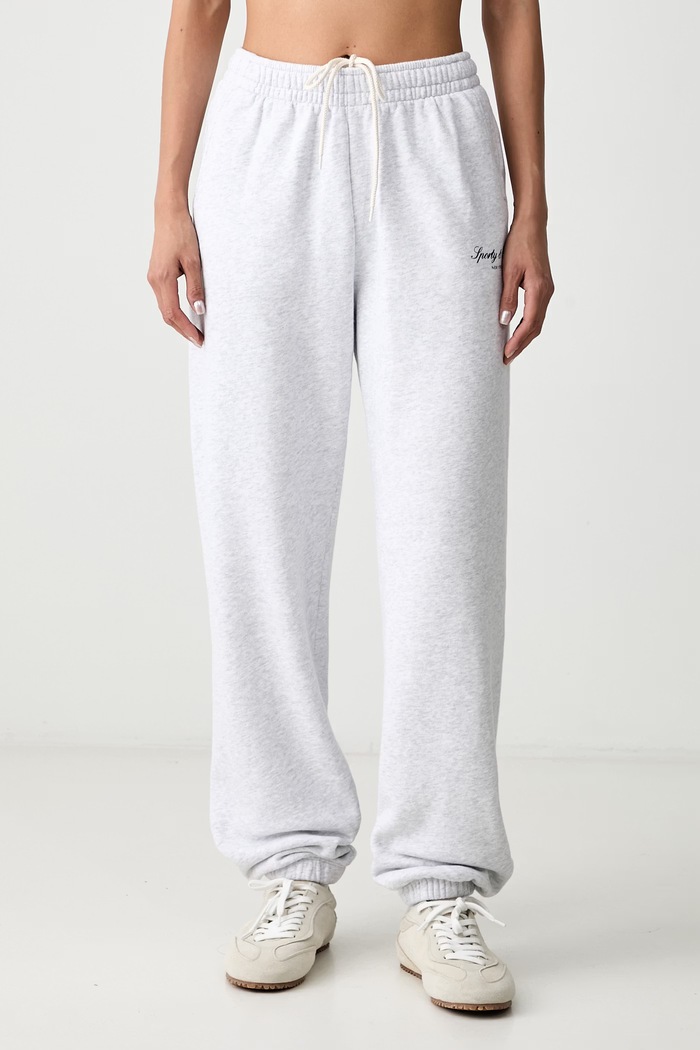 Sporty & Rich Signature NY spodnie dresowe bawełniane szary PA07071329GY03