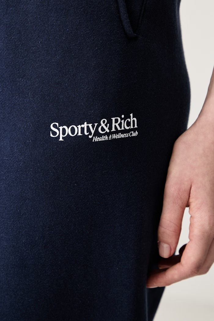 Sporty & Rich Modern spodnie dresowe bawełniane granatowy PA070710087BL106