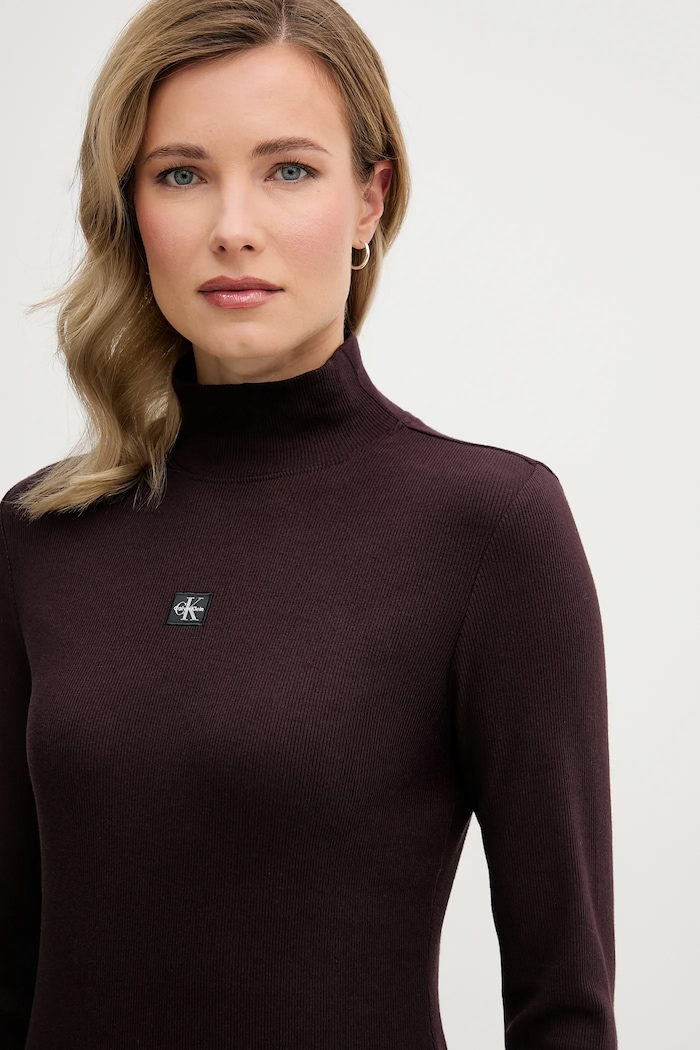 Šaty Calvin Klein Jeans hnědá LV047E204G