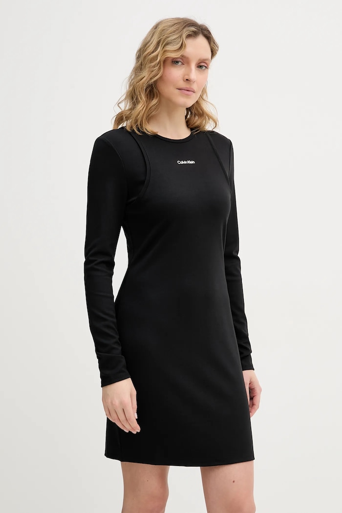 Calvin Klein Jeans ruha hosszú fekete LV047E219G