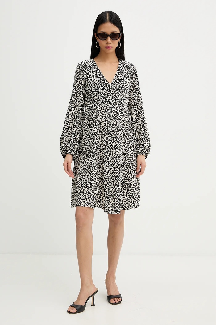 Hedvábné šaty Weekend Max Mara QUIZ 2615221051600 černá SS26