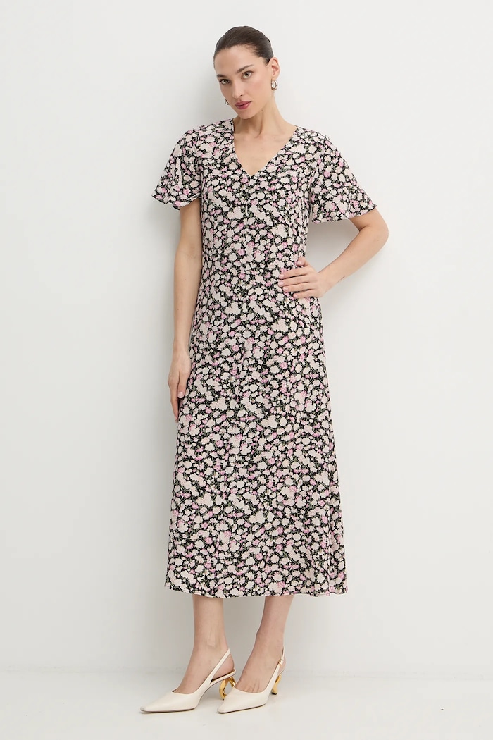 Weekend Max Mara sukienka jedwabna PAGINE 2615221081600 czarny SS26