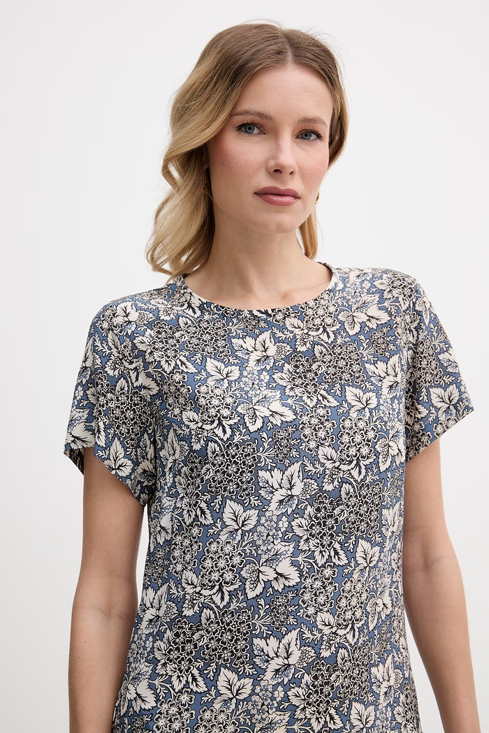 Hedvábné šaty Weekend Max Mara CRESPO 2615221042600 modrá