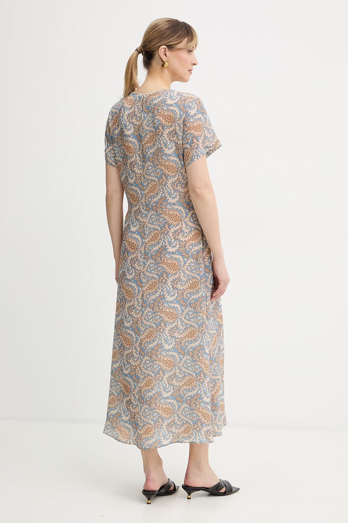 Odzież Weekend Max Mara sukienka jedwabna CRESPO 2615221042600 niebieski