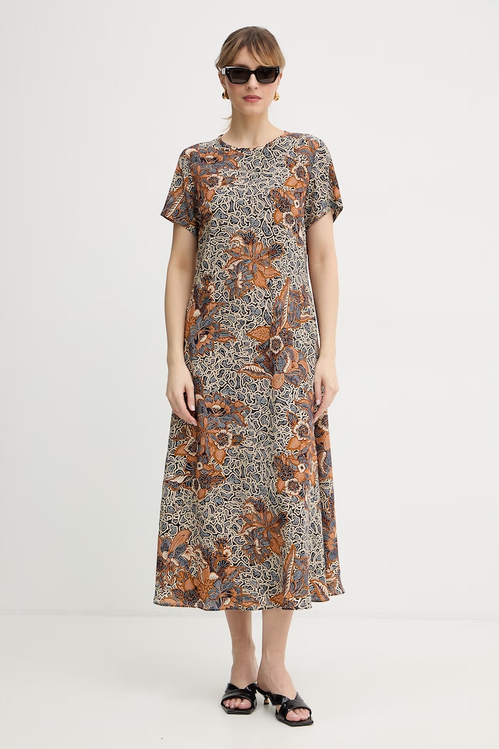 Hedvábné šaty Weekend Max Mara CRESPO 2615221042600 námořnická modř SS26