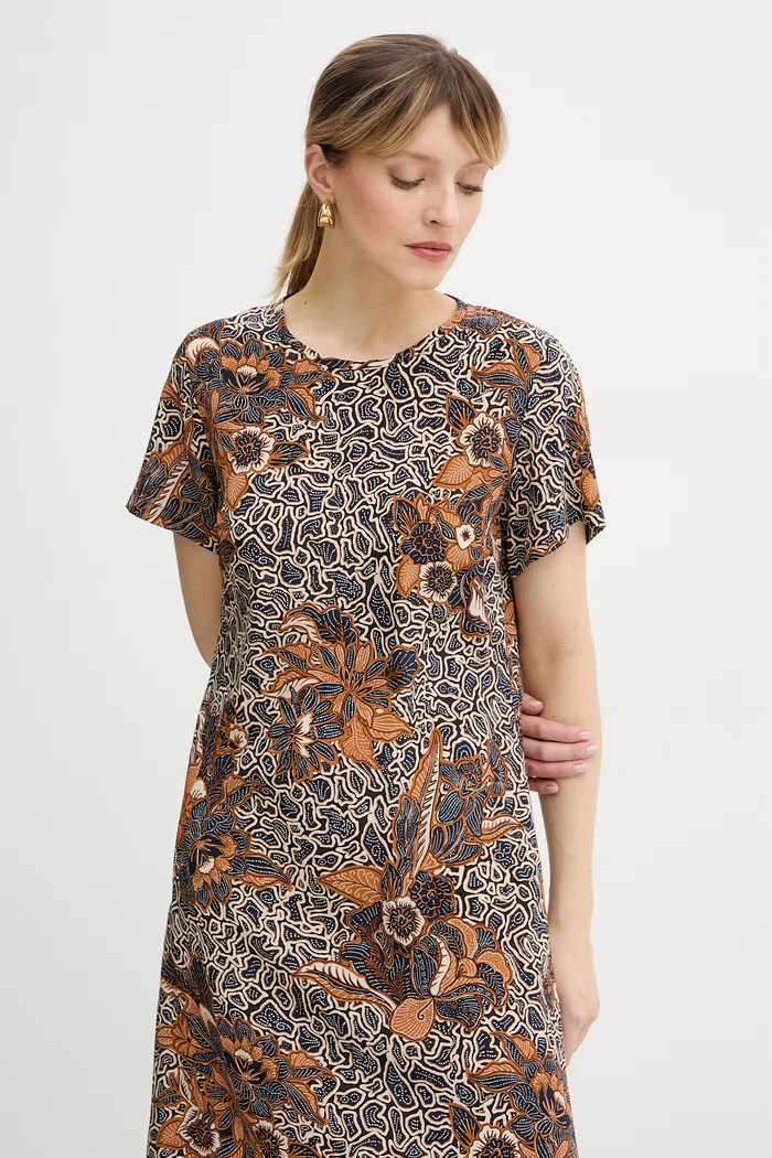 Hedvábné šaty Weekend Max Mara CRESPO námořnická modř 2615221042600