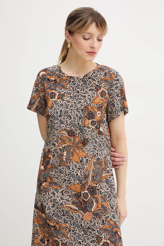 Hedvábné šaty Weekend Max Mara CRESPO námořnická modř 2615221042600