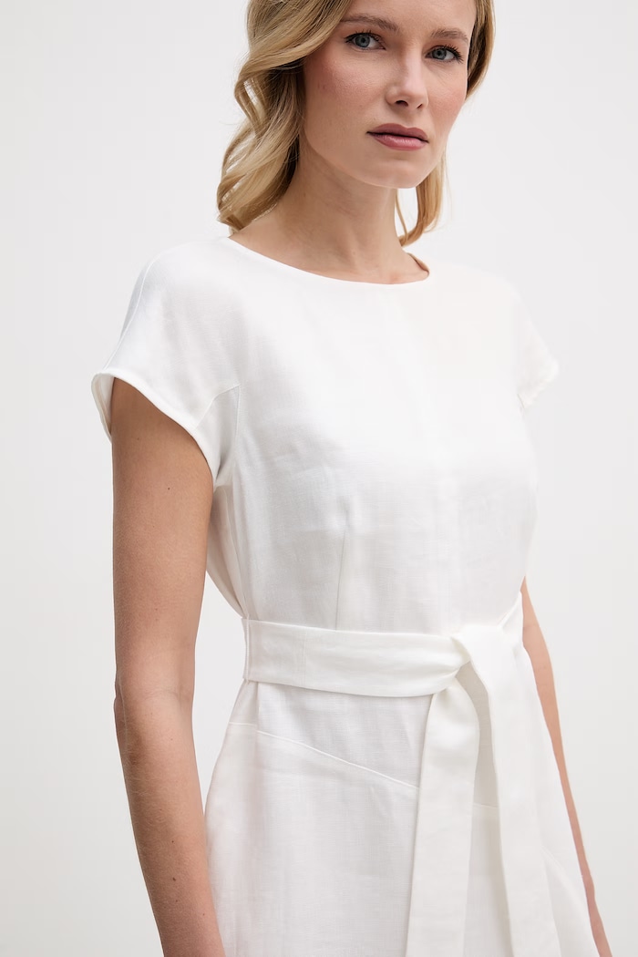 Weekend Max Mara šaty ľanové ESORDIO biela 2615221052600