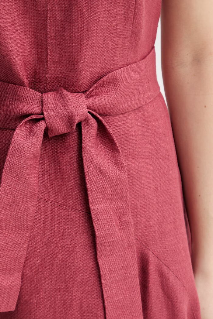 Weekend Max Mara šaty ľanové ESORDIO 2615221052600 burgundské